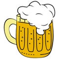 Beer at glassful, alcohol drink, vector icon