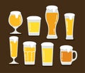 Beer glassware icon set vector illustration Royalty Free Stock Photo