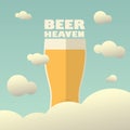 Beer heaven poster with large pint on background