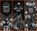 Beer hop design templates. Retro beer background. Vector hand drawn hop illustration on chalk board. Vintage style Royalty Free Stock Photo