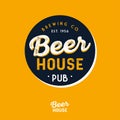 Beer House logo. Beer Pub logotype. Brewing Company emblem. Royalty Free Stock Photo