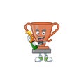 With beer icon bronze trophy in the cartoon