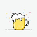 Beer icon in flat line style. Royalty Free Stock Photo