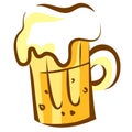 Beer icon. Glass of beer with foam. Pop art cartoon style illustration isolated on white Royalty Free Stock Photo