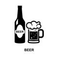 Beer icon isolated on white background. Royalty Free Stock Photo