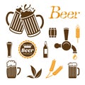 Beer icon set Royalty Free Stock Photo