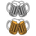 Beer icon vector set. bar illustration sign collection. alcohol symbol or logo.