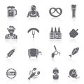 Beer icons set black Royalty Free Stock Photo