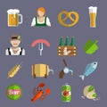 Beer icons set flat Royalty Free Stock Photo