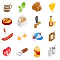 Beer icons set, isometric 3d style Royalty Free Stock Photo