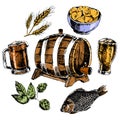 Beer icons set Royalty Free Stock Photo