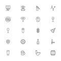 Beer icons set, outline style