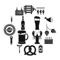 Beer icons set, simple style Royalty Free Stock Photo