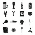 Beer icons set, simple style Royalty Free Stock Photo