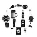 Beer icons set, simple style Royalty Free Stock Photo