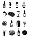 Beer Icons Set Royalty Free Stock Photo