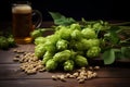 Beer Ingredients Hops And Barley Royalty Free Stock Photo
