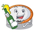 With beer isolate on trampoline transparent shape mascot