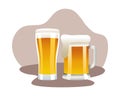 Beer jar and glass drinks isolated icon