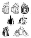 Beer jars and bottles illustration