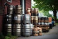 beer kegs ready for distribution Royalty Free Stock Photo