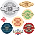 Beer label. Alcohol labels set. Royalty Free Stock Photo