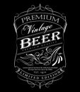 Beer label western hand drawn frame blackboard typography border