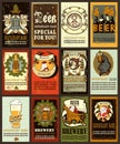 Beer labels design for winter holideys