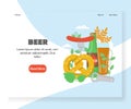 Beer festival vector website landing page design template