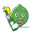 With beer lime mascot cartoon style