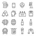 Beer Line Icon Set. Contains such Icons as Craft Beer, Tank, Hops and more. Expanded Stroke