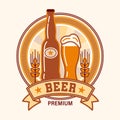 Beer logo in simple geometric style Royalty Free Stock Photo