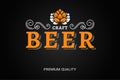 Beer logo with vintage floral ornates on black background