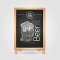 Beer in mag. Chalk drawing Royalty Free Stock Photo