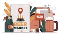 Beer market vector concept