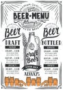 Beer menu restaurant, drink template. Royalty Free Stock Photo