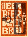 Beer Menu typographical vintage style grunge poster design. Retro vector illustration. Royalty Free Stock Photo