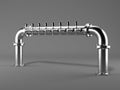 Beer metal taps. 3d rendering