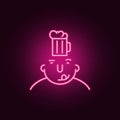 beer on mind icon. Elements of What is in your mind in neon style icons. Simple icon for websites, web design, mobile app, info Royalty Free Stock Photo