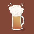 Foaming mug of beer vector illustration graphic icon