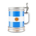 Beer mug with Argentinean flag, 3D rendering