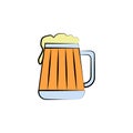 beer mug colored sketch style icon. Element of beer icon for mobile concept and web apps. Hand drawn beer mug icon can be used for Royalty Free Stock Photo