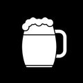 Beer mug dark mode glyph icon Royalty Free Stock Photo
