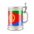 Beer mug with Eritrean flag, 3D rendering