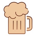 Beer mug flat icon. Glass of beer with foam brown icons in trendy flat style. Alcohol drink gradient style design Royalty Free Stock Photo