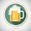 Beer Mug with Foam Retro Symbol Alcohol Icon long