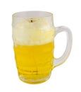 Beer mug with froth isolated on white background Royalty Free Stock Photo