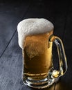 Beer Mug with Frothy Overflowing Beer