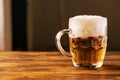 Beer mug full of cold fresh alcohol drink Royalty Free Stock Photo