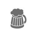 Beer mug grey icon. Isolated on white background Royalty Free Stock Photo